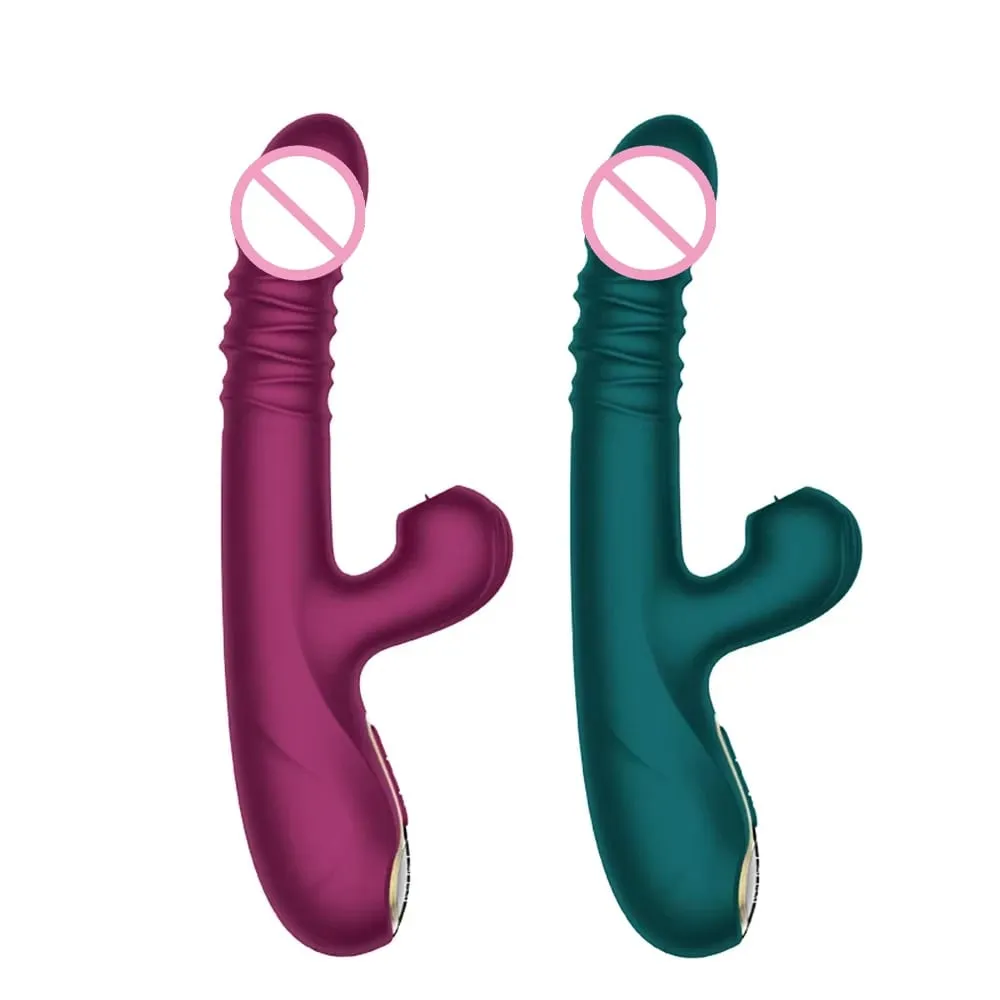 Women Retractable Vibrator Dildo Fast Piston Heating Sucking Tongue Licking G-Spot Nipple Vagina Masturbator Sex Toys for Couple — image 5