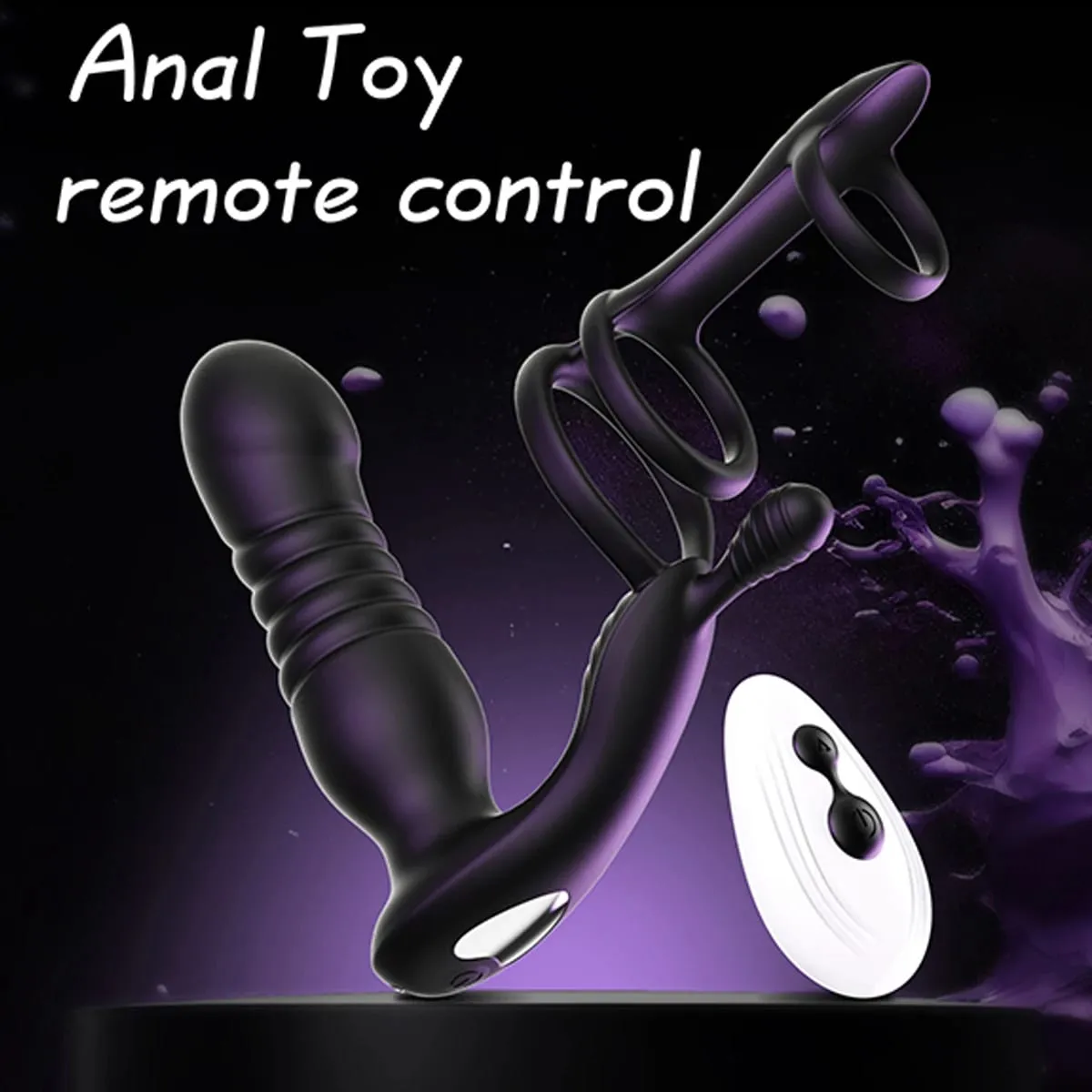 Remote Control Wireless Dildo Anal Telescopic Vibrating Prostate Massager Man Cockring Penis Adult Sex Toys Butt Plug Anal Toy — image 3