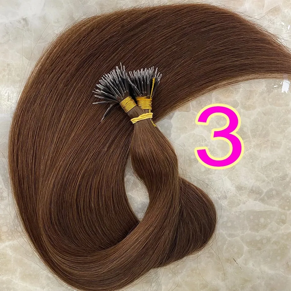 Micro Ring Hair Extension Ombre 100% Virgin Human Hair Extensions Nano Ring Micro Beads Tip Thick Full Head 18"-30"extensiónes — image 8