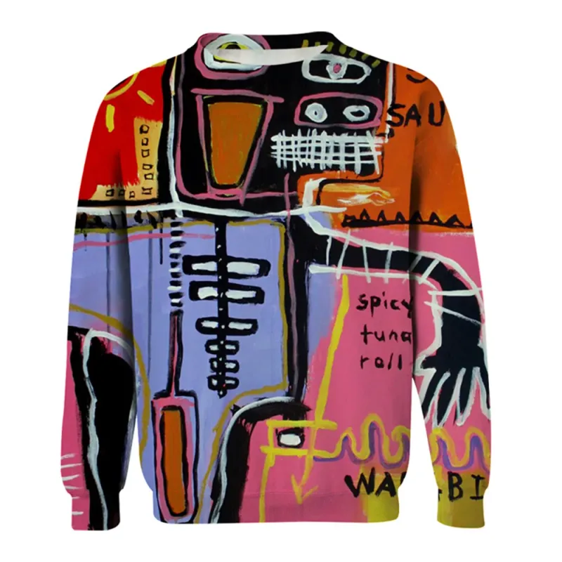 Baju Sweat Grafik Lelaki untuk Lelaki Pullover Graffiti Baju Sweat Lengan Panjang Krew Leher Fesyen Percutian Harian Kasual Percutian Baru