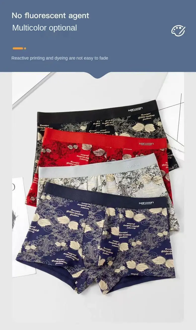 4Pcs Underwear Men's Boxer Short Cotton Underpants Sexy Panties Male Shorts Homme U Convex Lingerie Big Size L-6XL Free Shipping — image 9
