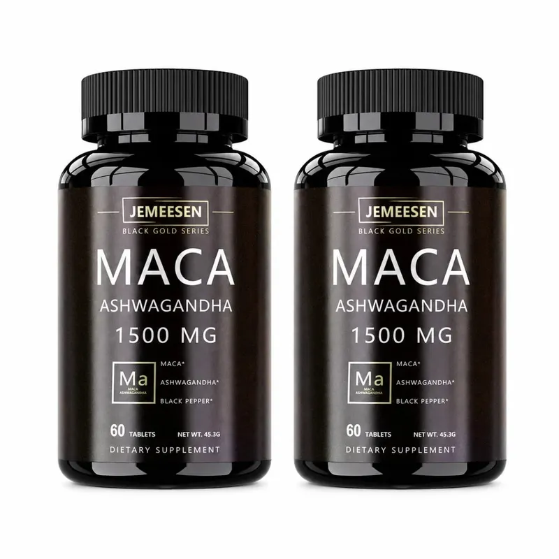Organic Maca Root Powder Capsules 1500mg containing Maca Root Extract Ashwagandha Black Pepper Supplements for Men