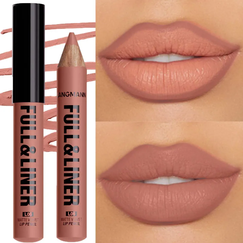Waterproof Matte Lipliner Pencil Brown Contour Tint Lipstick Pen Long Lasting 12 Color Wooden Lip Liner Pencil Full-lip Makeup — image 10