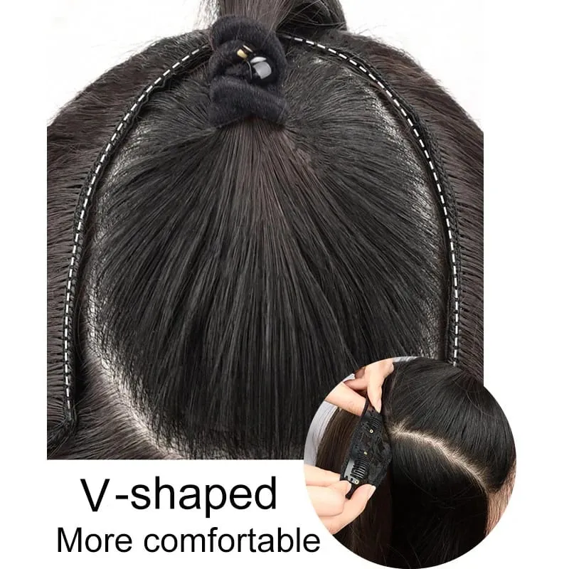 22Inch Synthetic Long Micro Curly Layered Hair Extension Patch Natural Looking Invisible One Piece Wig for Women — image 6