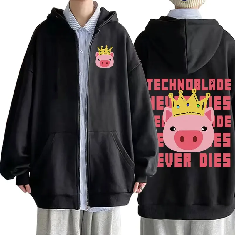 Technoblade Merch Print Zipper Hoodies Sweatshirts Harajuku Men Women Hip Hop Streetwear Casual Loose Hoodies Fashion Pullovers — image 24