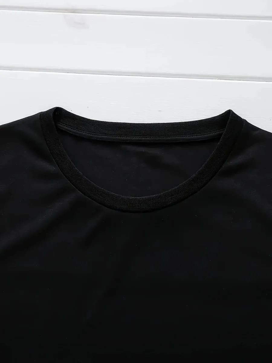 Ladies' summer loose GUEESS Los Angeles letter pattern print round neck short sleeved pocket comfortable casual plus size dress