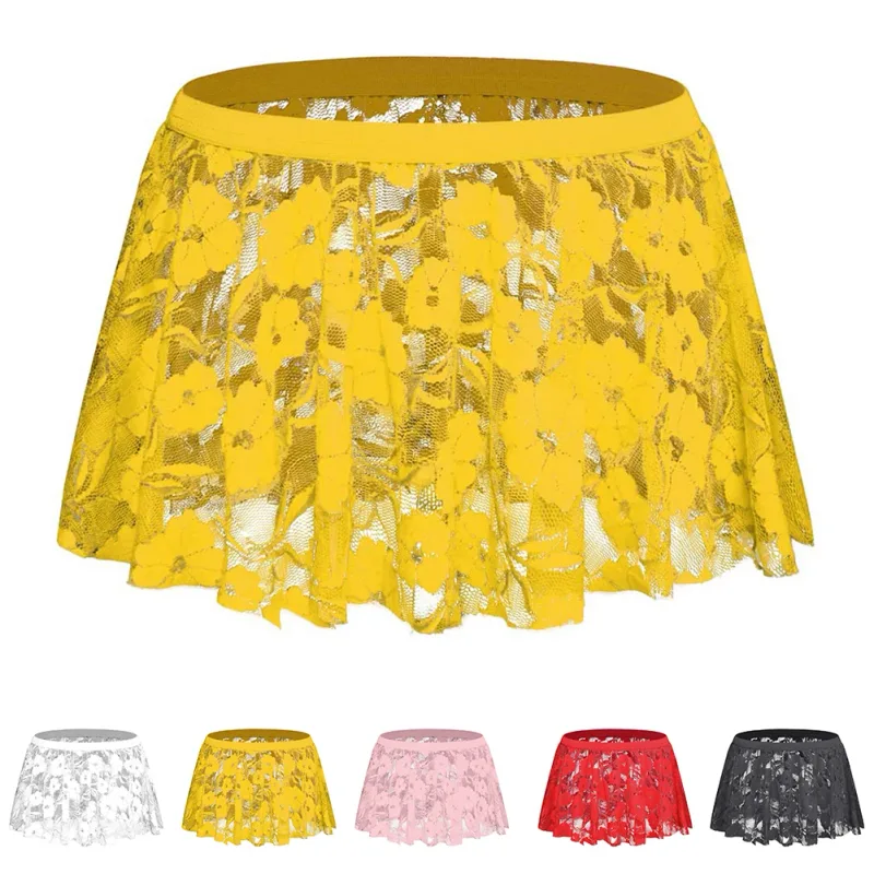 Men Solid Lace Skirt Mesh See Through Para sa Lingerie Low Para sa Rise Pleated Skirts See Through Bodycon Bottom Para sa Party Evening — image 8