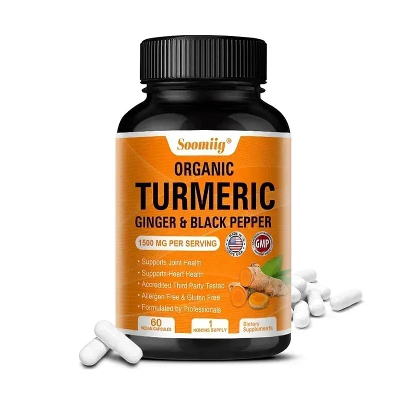 Turmeric Curcumin Capsules - with Black Pepper 95% Curcumin Complex - for Joint Digestive & Immune Support Supplement — image 9
