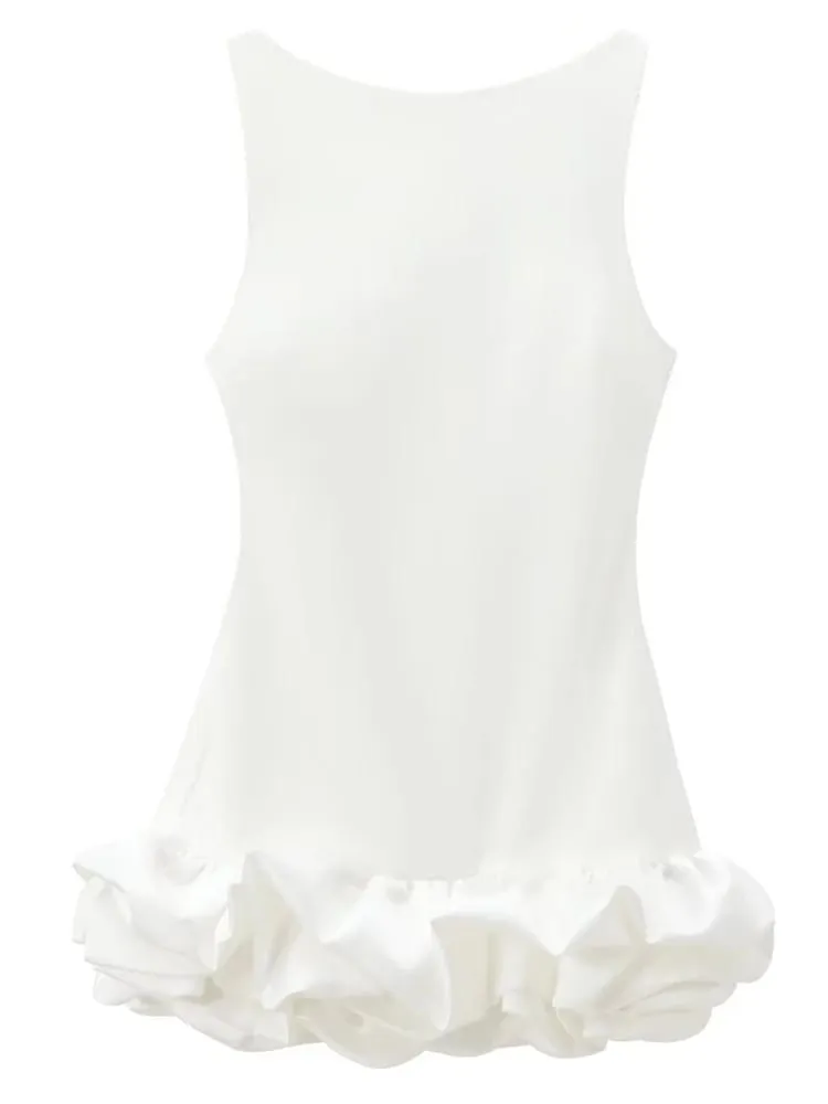 White Short Dress Women's Ruffle Backless Party Dresses Black Red Sleeveless Bodycon Mini Dress Woman Summer Sexy Vestidos — image 6