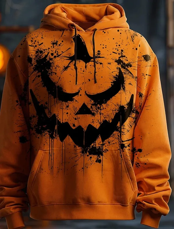 Halloween Men's Graphic Hoodie Pumpkin Prints Classic Casual 3D Pullover Holiday Fashion Hoodies Thin Style Long Sleeve Hooded — image 37