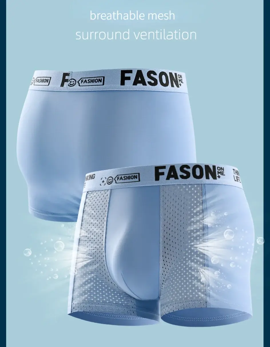 Men's Ice Silk Mesh Underwear Antibacterial Breathable Boxer Oversized Briefs Shorts Men's Panties Boxershorts Men — image 5