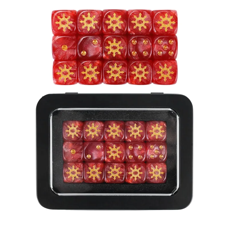 15PCS 16mm/0.63inch D6 Wargaming Dice Set para sa Tabletop Miniatures Game Pagsubaybay sa Damage ng Army Faction Themed Dice Token