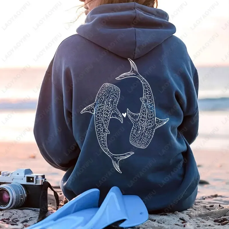 Whale Fish Sea Life Hoodie Pullover for Ocean Lovers Men Women Gift Diving Coconut Beachy Girl Autumn Fashion Sweatshirt Gifts — image 7