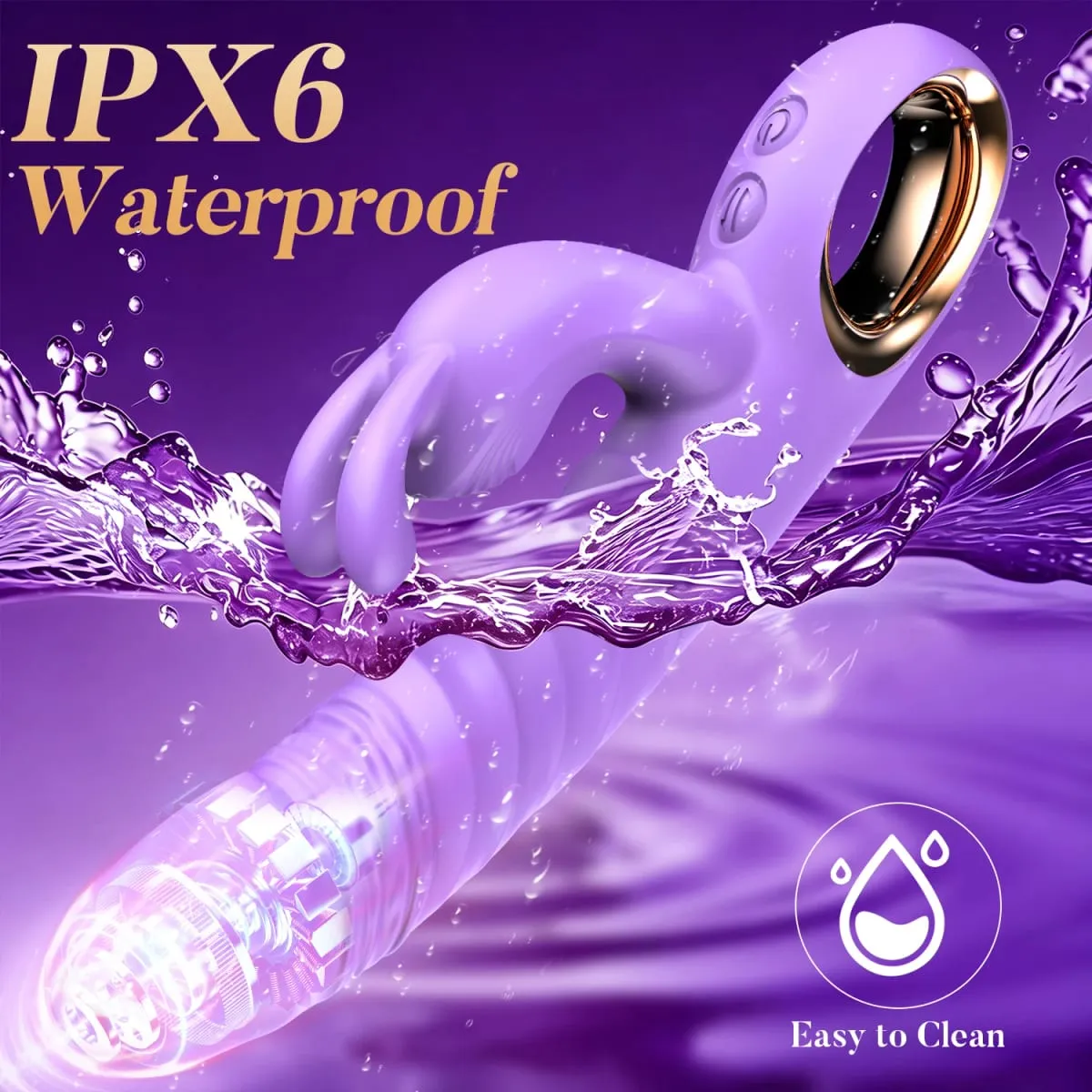 דחף ארנב ויברטור 10 רטט דחף G Spot Vibrator דילדו אנאלי עם סיליקון נוזלי עיסוי נרתיק צעצועי מין למבוגרים