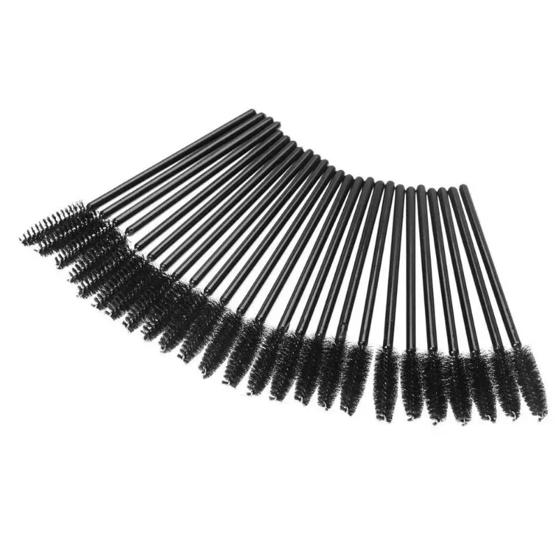 100 Black Disposable Mink Eyelashes Mini Brushes Mascara Applicators Lashes Makeup Brush Beauty Tools — image 4