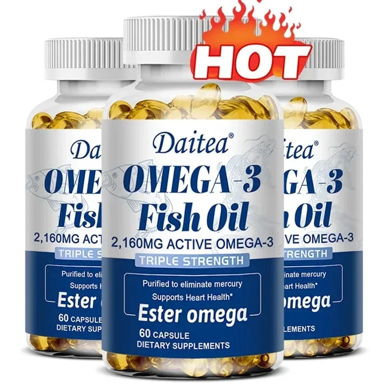 Daitea Fish Oil Capsule 2160mg Supplement Rich in DHA & EPA Cognitive Core Health Immune Support Non-GMO — image 11