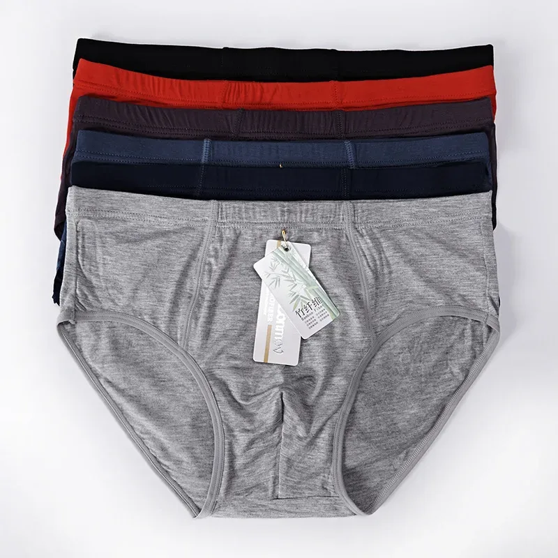 3 Packs Set Plus Size Solid Breathable Men Briefs Sexy Bamboo Fiber Hot Man Undrewear Black Sexy Male Panties New 5XL 6XL 2024 — image 26