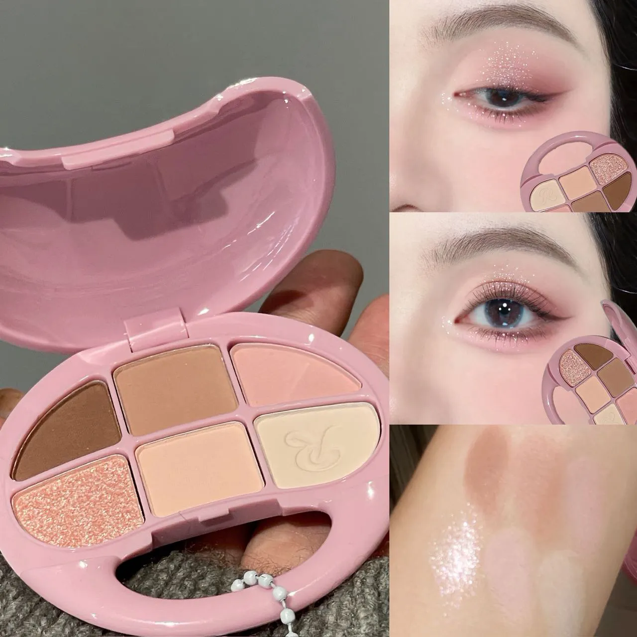 6 Colors Brown Chestnut Eyeshadow Palette Matte Shimmer Eye Shadow Brighten Waterproof Glitter Pink Eyes Pigments Makeup Palette — image 5