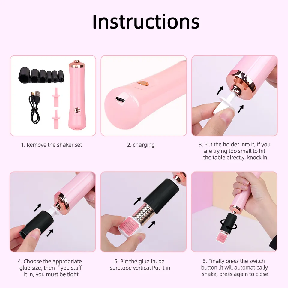 Wholesale Usb Recharge Eyelash Glue Shaker Stirrer Makeup Tools Lash Extension Adhesive Shaking Machine Liquid Wake-Up Device — image 5