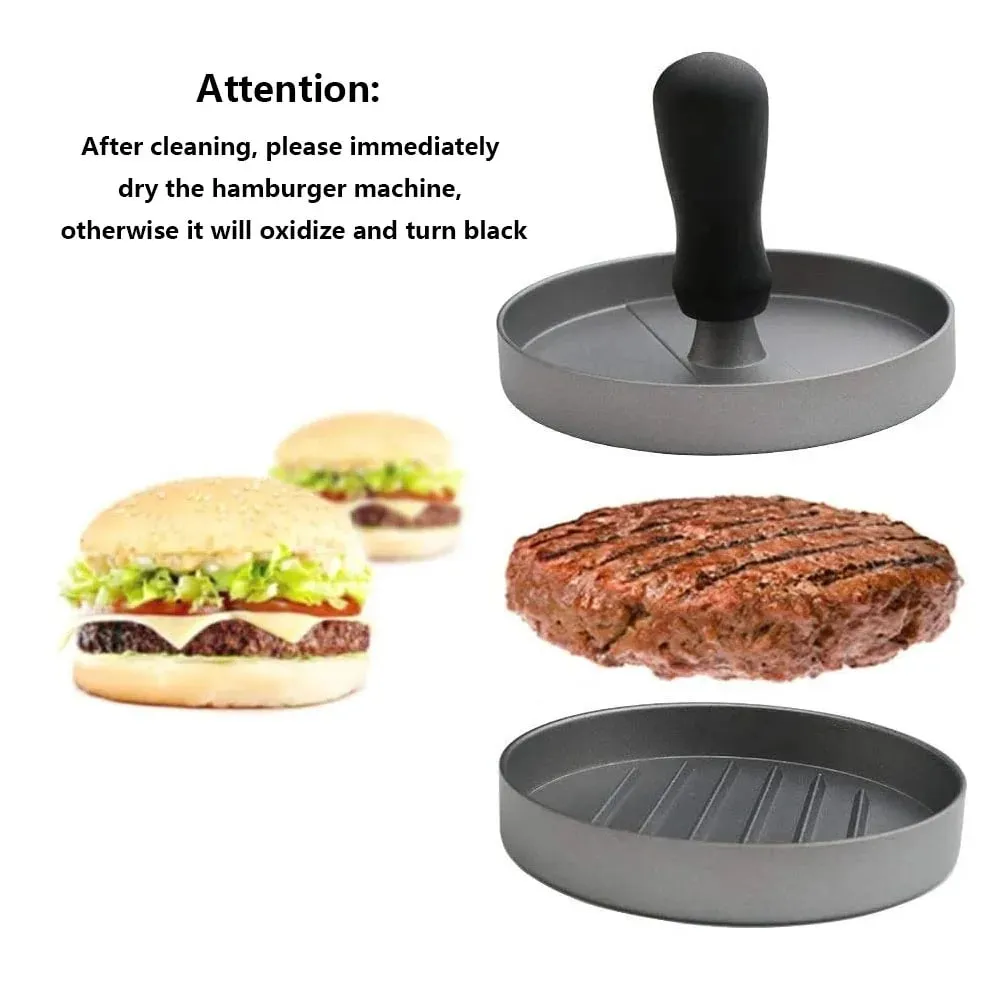 Burger Press Hamburger Meat Tool Patty Maker Aluminum Burger Maker for Kitchen BBQ Grill — image 2