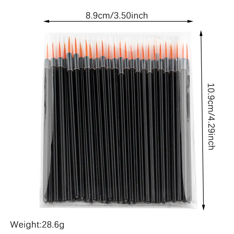 New 50/100 Pcs Eyeliner Brush Eye Shadow Applicator Fine Point Eye Liner Pens Brushes Eyelash Extension Cosmetic Wands — image 3