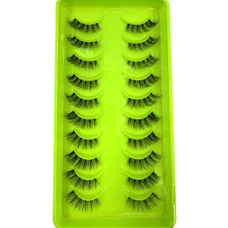 Černé řasy 10 polovičních řas Soft Natural Cat Eye Lashes Makeup Tool Prodlužovací nástroj Fluffy Faux Cils sezona návratu do školy — image 19