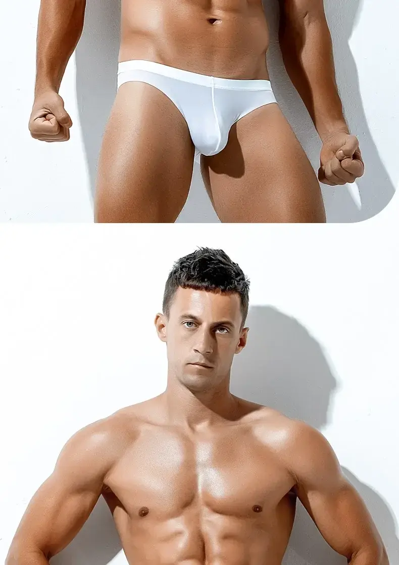 1PCS männer Low-Taille Eis Seide Unterwäsche Sommer Charme Dreieckige Hosen Individualität Bequeme Atmungsaktive männer Unterhose — image 15