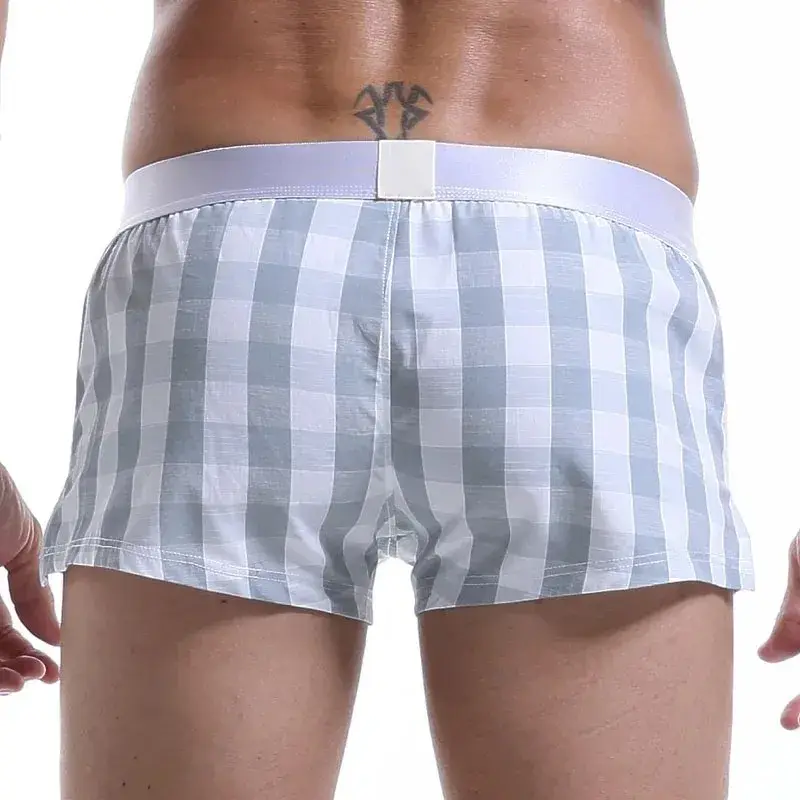 Boxer en coton pour hommes, short ample, multicolore, sous-vêtements à carreaux, vêtements de maison, pantalon flèche confortable, 3256806911165516 — image 4