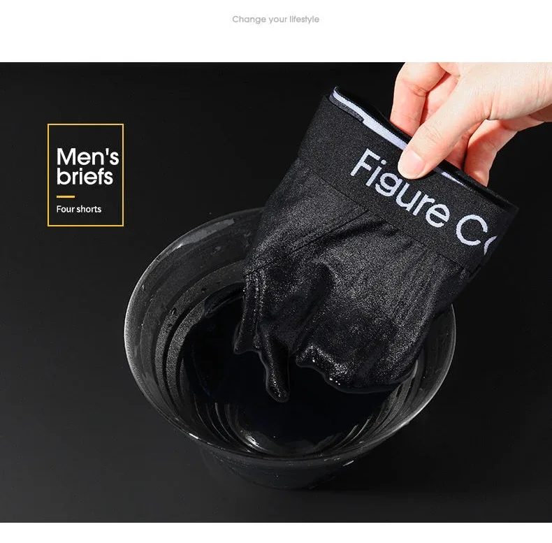 4pcs Men's Briefs Underwear Sexy Antibacterial Men's Panties Underpants Male U Convex boxer briefs for Man Absorbent Elastic — image 14