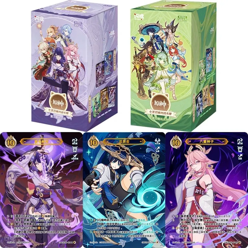 Original Genshin Impact Card Genius Invokation TCG Battle Card Hu Tao Raiden Shogun Anime Character Collection Card Kid Toy Gift — image 1