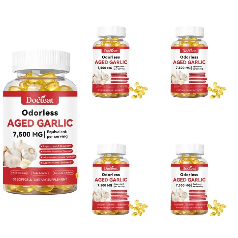 Geurloos verouderd knoflookextract 7500 mg equivalent 60 softgels - Immuunondersteuning Hartgezondheid Antioxidantsupplement voor volwassenen — image 10