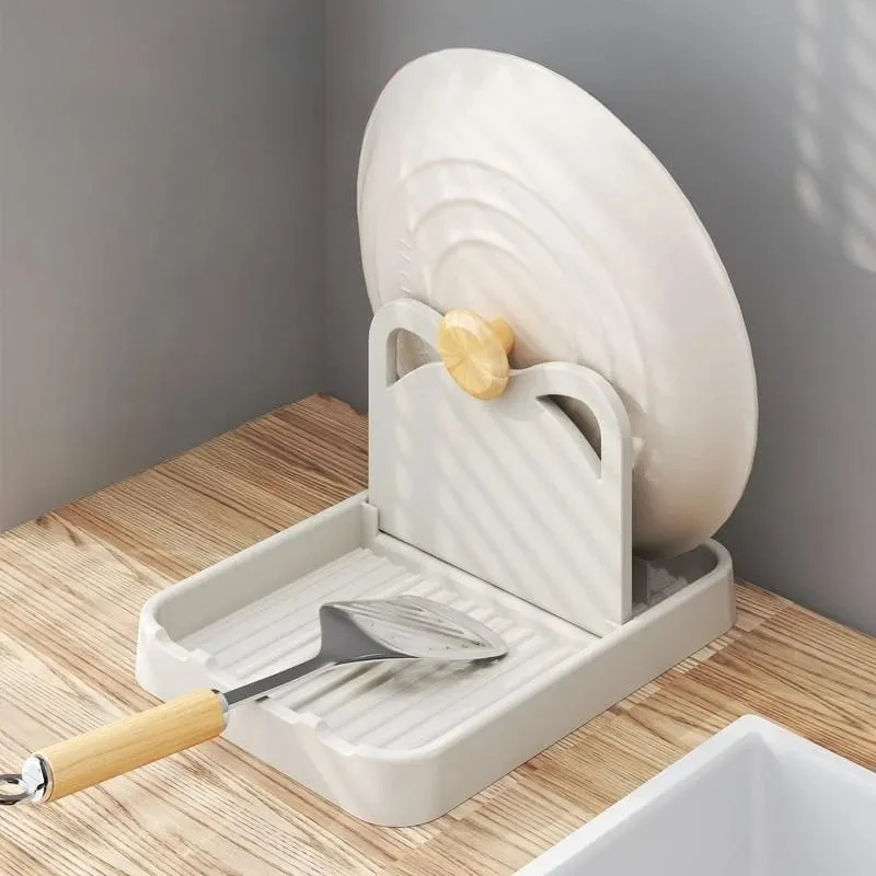 Multifunctional Pan Pot Lid Holder Stand Rack Spoon Rest Pot Lid Spatula Soup Spoon Storage Shelf Kitchen Accessories — image 3