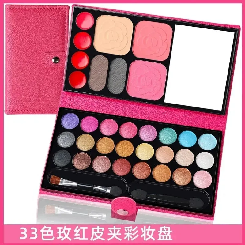 33 Colors Makeup Set Eye Shadow Powder Blush Lipstick Lasting Cosmetics Makeup with Mirror For Beginner Travel Portable Palette — image 9