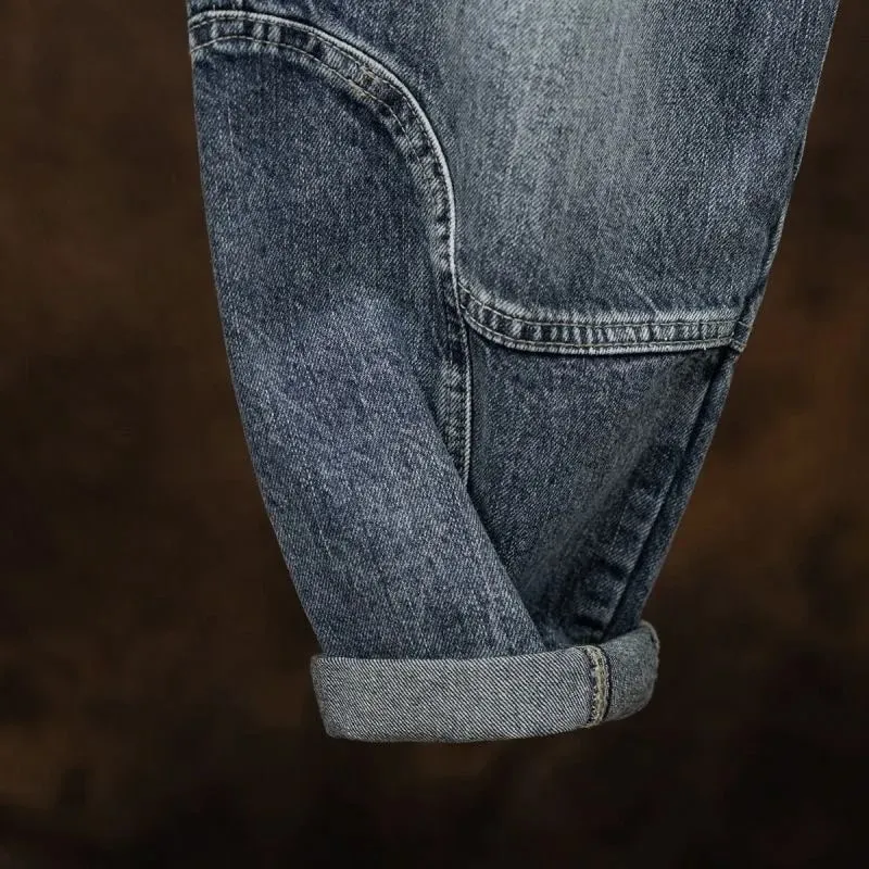 2023 Spring and Autumn New Classic Fashion With Solid Color Cargo Jeans Men Casual Loose Comfortable High Quality Pants 28-36 — image 5