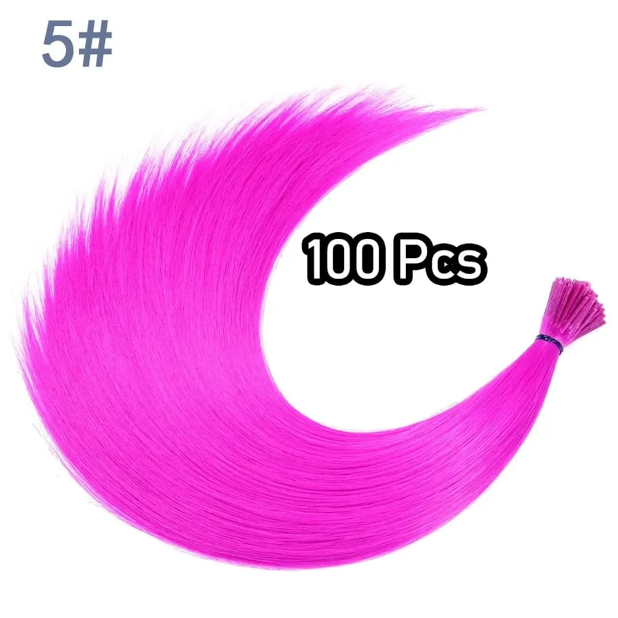 48Pcs Women's Colorful Synthetic Hair Extensions Set 38 Colors Tinsel Wig 26 Colors Feather Extensions Tool Kit for Hairdressing — image 24