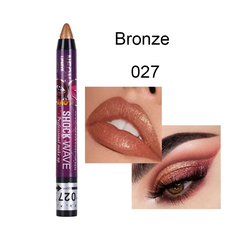 2 In 1 Eyeshadow Lipstick Stick Pencil Waterproof Glitter Matte Eye Shadow Makeup Pigment Eyeshadow Pen — image 12