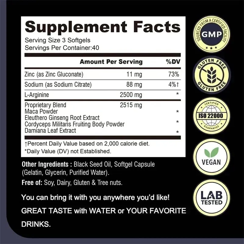 Maca Root Supplement - with Panax Ginseng To Boost Energy Improve Endurance Muscle Strength and Athletic Performance — image 2