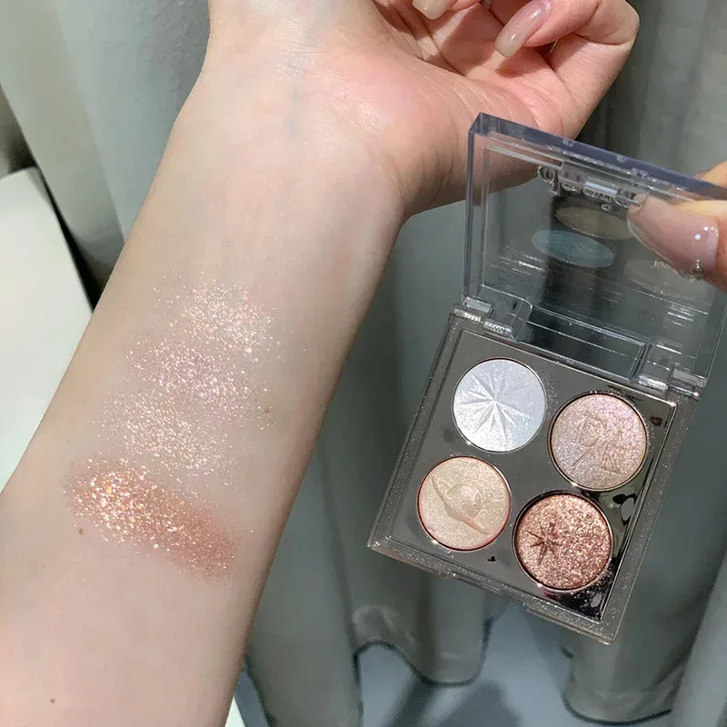 Pearlescent Fine Glitter Highlighter Eyeshadow Palette Diamond Sequins Lying Silkworm Eye Shadow Waterproof Lasting Eyes Makeup