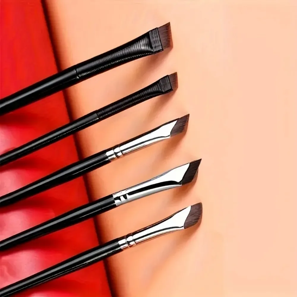 5 st Precision Eyeliner Brush Set Vinklade Eyeliner ögonbrynsborstar med långt handtag för nybörjare Make-up Artist ögonmakeup borste — image 4