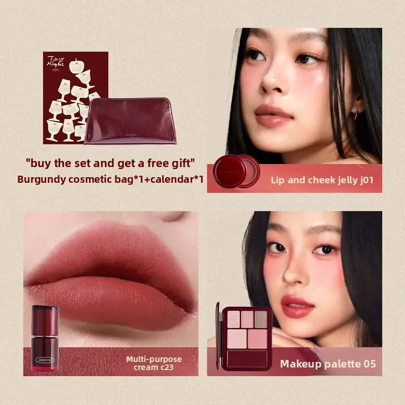 Limited Edition Makeup Gift Set Includes Lip Glaze Blush & Eyeshadow Palette Complete Face Makeup Kit with Cosmetic Bag — image 3
