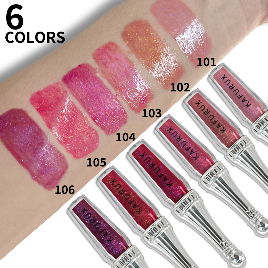 6 Colors Glitter Liquid Lipsticks Shimmer Shiny Lipgloss Pearlescent Lip Tint Mositurizing Long Lasting Lip Glaze Makeup For Wom — image 3