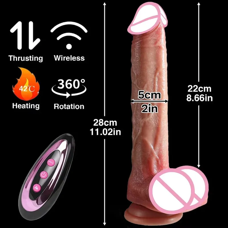 Realistic Skin Penis Thrusting Dildo Realistic Remote Vibrator Penis With Suction Cup Artificial Rubber Cock Sex Toy for Women