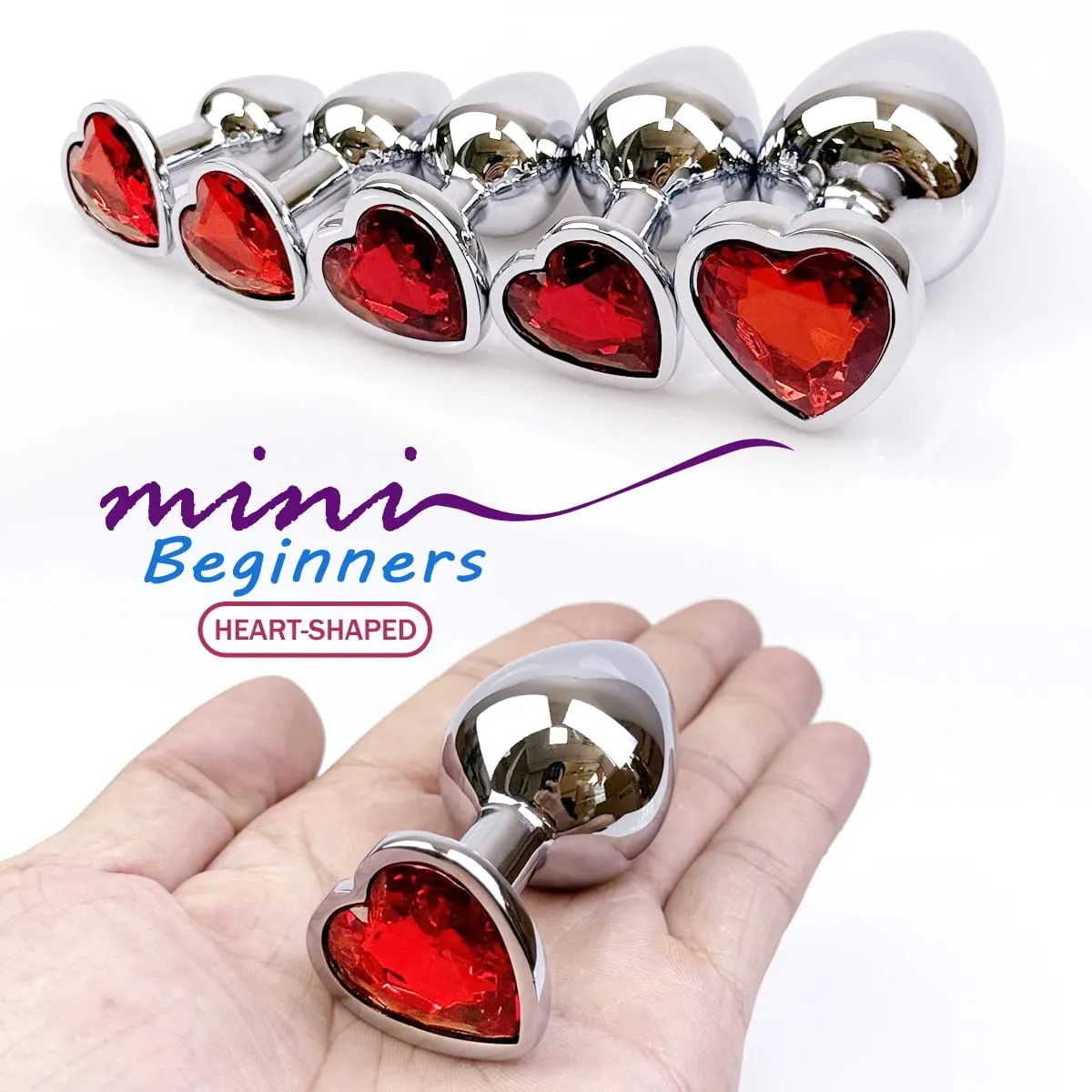 Heart-shaped metal anal plug Beginner's anal plug Anal massage dilator Adult couples sex toy Masturbation stimulation tool — image 2