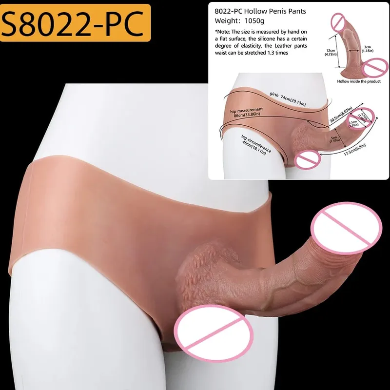 Strap-On Lifelike Penis Cover насадка на член Large Hollow DildoPants Intimate Adult Sex Toy for Couples Sex — image 17