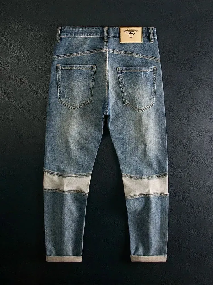 Autumn and Spring Fashion American Vintage Straight Leg Elastic Denim Pants Men's Casual Comfortable Sports High Quality Jeans — image 2