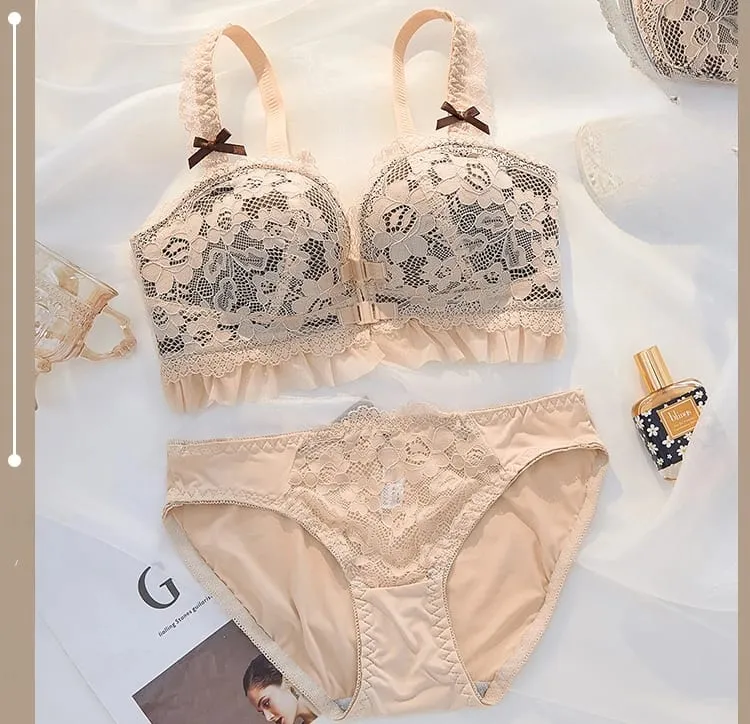 Luxury Japanese-style Hot Button Underwear Women Gather Small Chest Thickening Flat Chest Sexy Bra — image 12