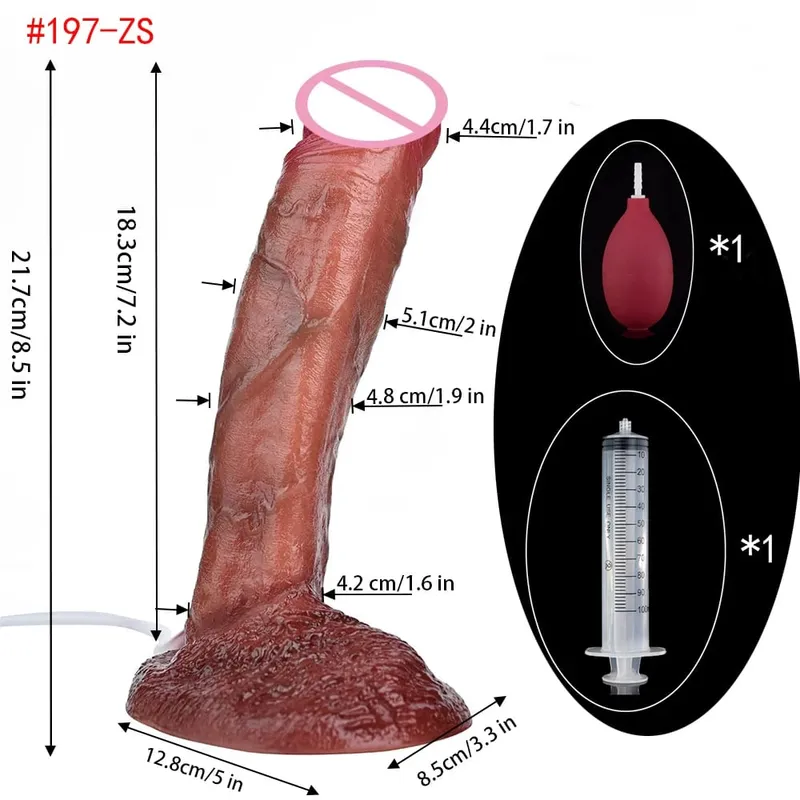 Lifelike Squirting Penis Silicone Ejaculation Large Realistic Dildo With Sucker Skin Touch Anal Sex Toys For Women — image 10