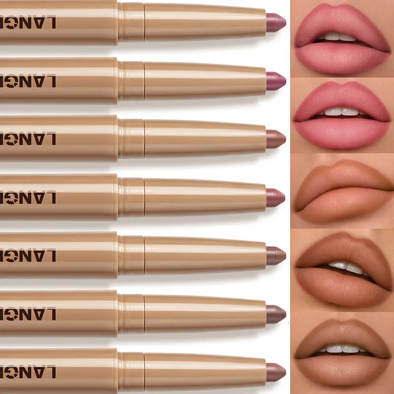 Chocolate Brown Silky Lipliner Pen Lip Shape Pen Waterproof Matte Nude Pink Lipstick Lip Outline Contour Lip Liner Pencil Makeup — image 2