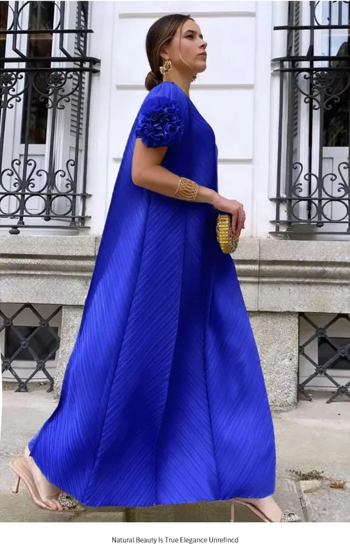 Miyake Pleated Heavy Industry Flower Disc Geometric Pleated Dress Versatile Age-reducing Mother Outfit 2024 for Women — image 11