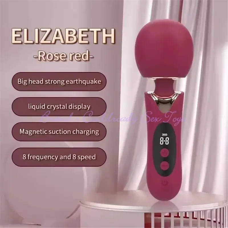 LCD ที่มีประสิทธิภาพ AV Vibrator ใหญ่หญิง Body Massager ของเล่นสำหรับผู้หญิง Clit G Spotช่องคลอดกระตุ้นMagic Wand